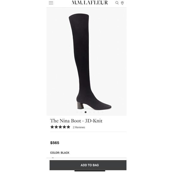 M. M. Lafleur black pull on high boots - Picture 3 of 13